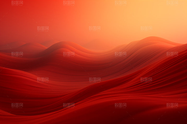 红色飘带大气丝滑背景图