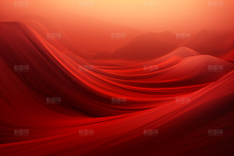 红色飘带大气简约背景图