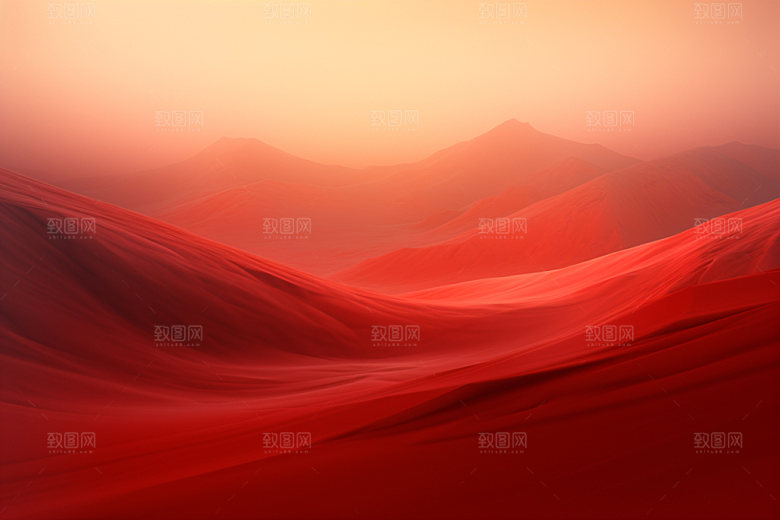 红色飘带大气抽象背景图
