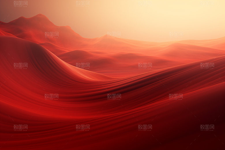 红色飘带海报简约背景图