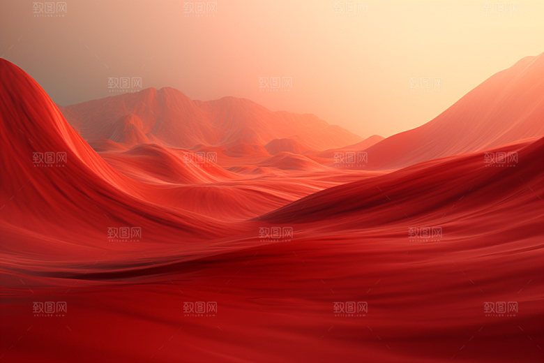红色飘带海报质感背景图