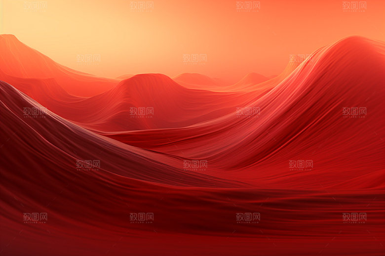 红色飘带质感年会背景图