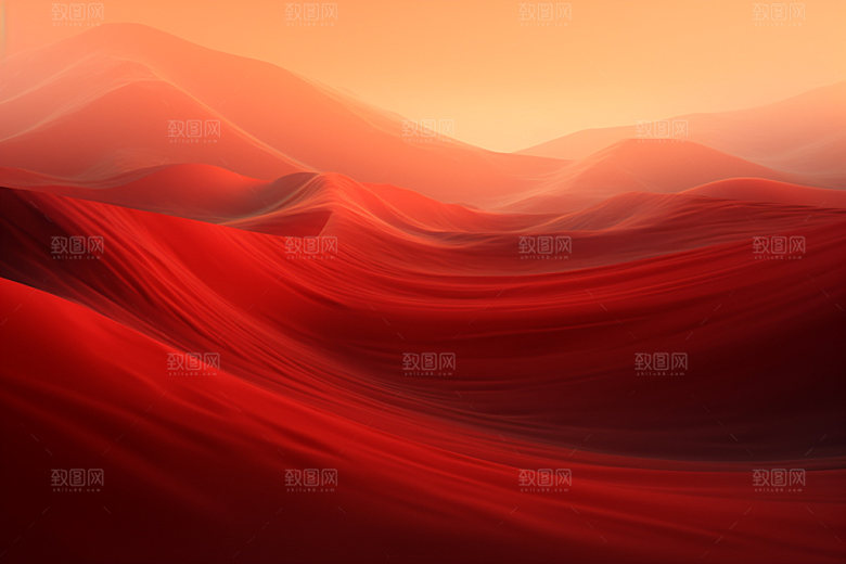 红色飘带质感年会背景图