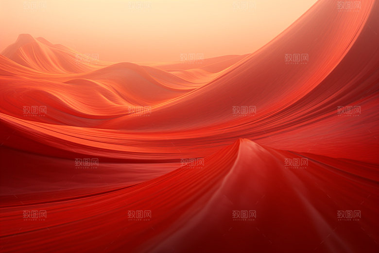 红色飘带年会丝滑背景图