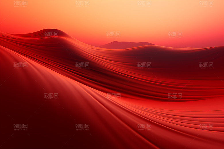 红色飘带海报简约背景图