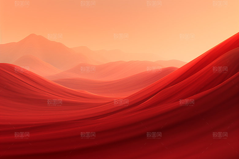 红色飘带海报丝滑背景图