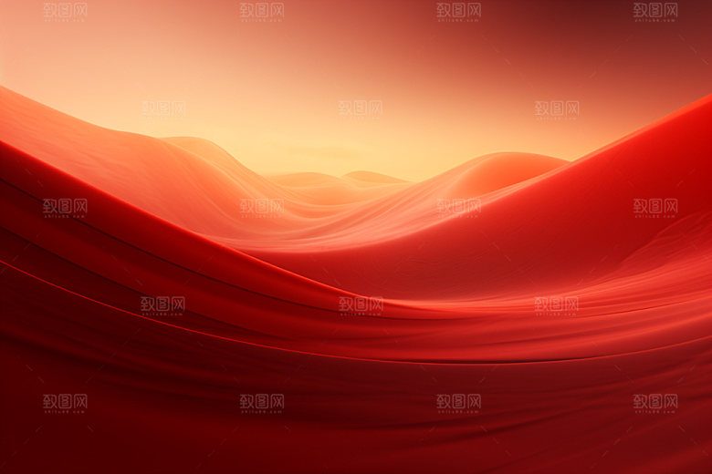 红色飘带年会抽象背景图