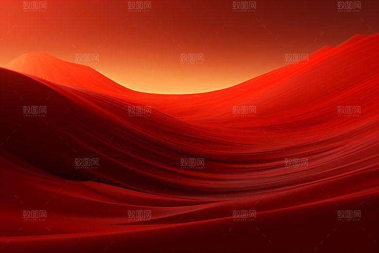 红色飘带大气丝滑背景图