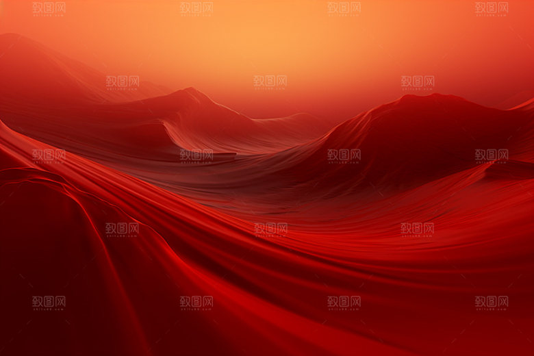 红色飘带展板丝绸背景图