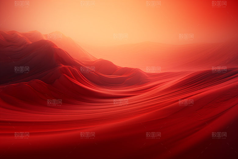 红色飘带丝滑简约背景图