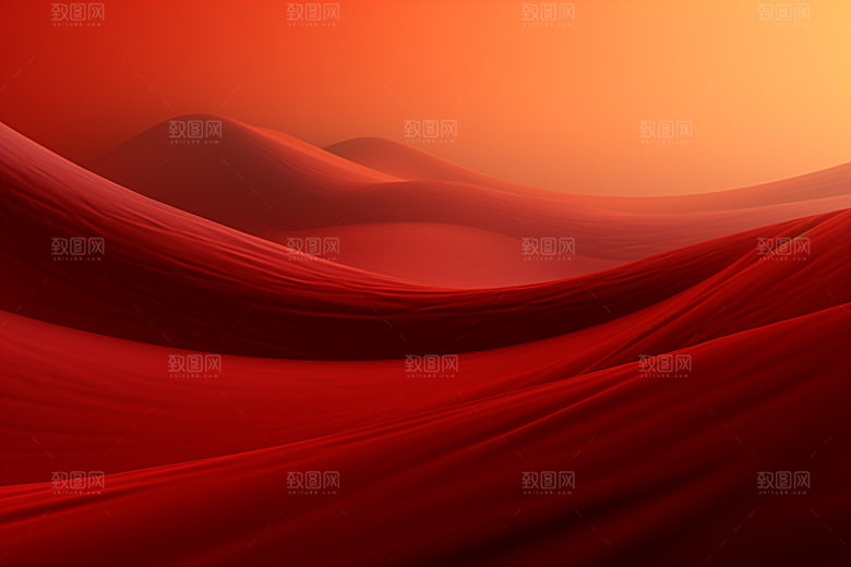 红色飘带大气丝绸背景图