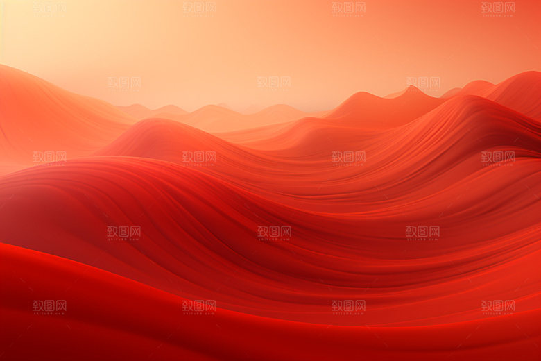 红色飘带抽象展板背景图