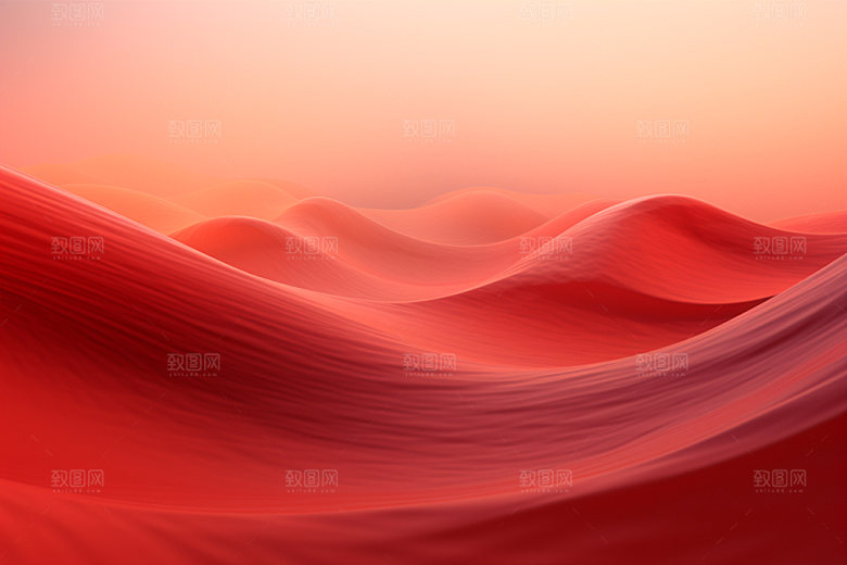 红色飘带质感年会背景图
