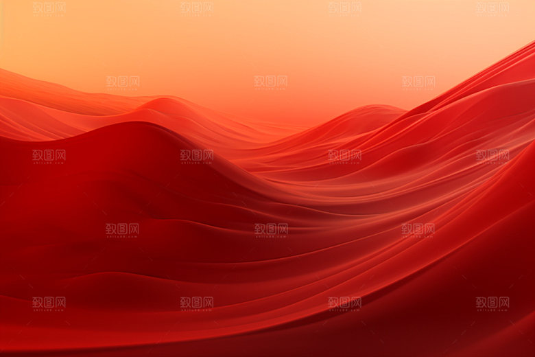 红色飘带年会丝绸背景图