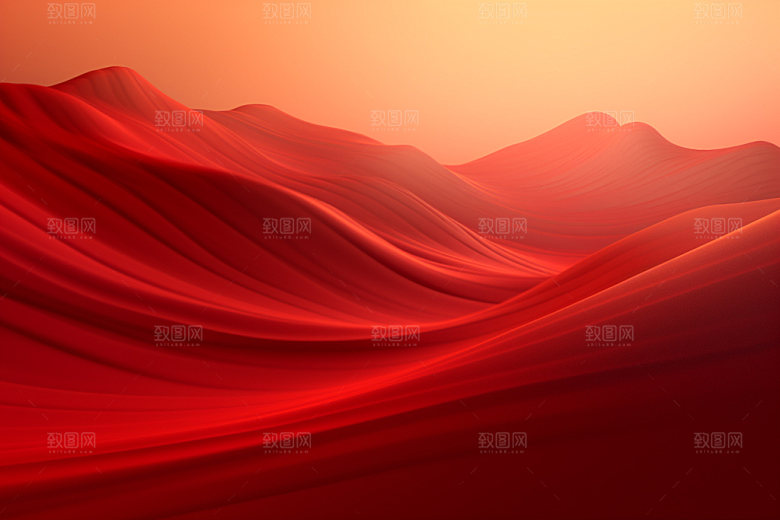 红色飘带大气质感背景图