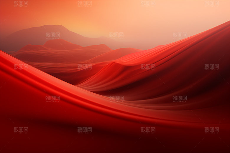 红色飘带丝绸丝滑背景图