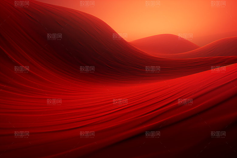 红色飘带海报丝绸背景图