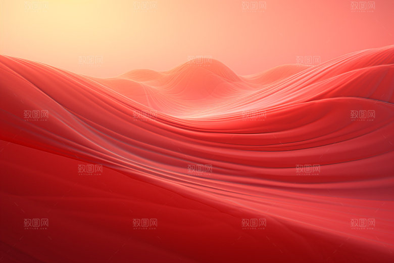 红色飘带年会展板背景图