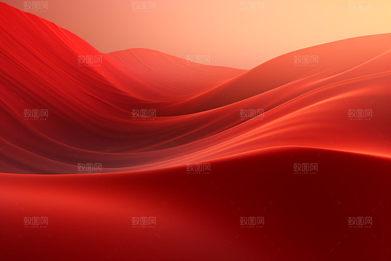 红色飘带简约喜庆背景图