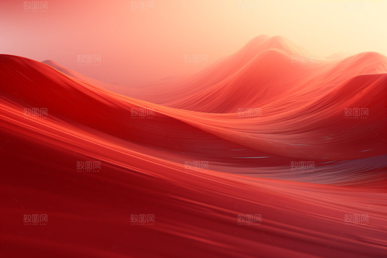 红色飘带丝绸丝滑背景图