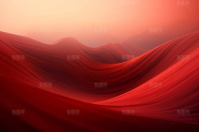 红色飘带简约展板背景图