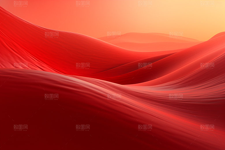 红色飘带年会丝绸背景图