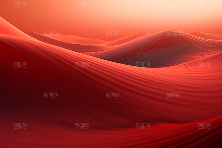 红色飘带大气丝绸背景图