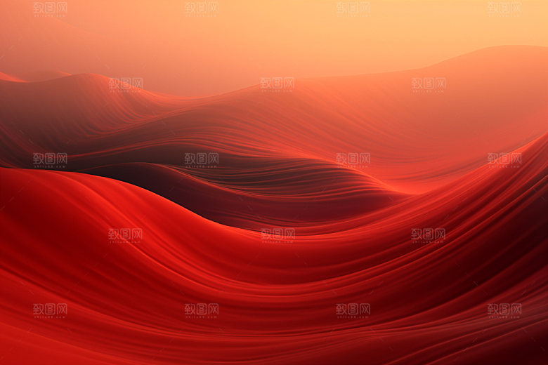 红色飘带大气抽象背景图