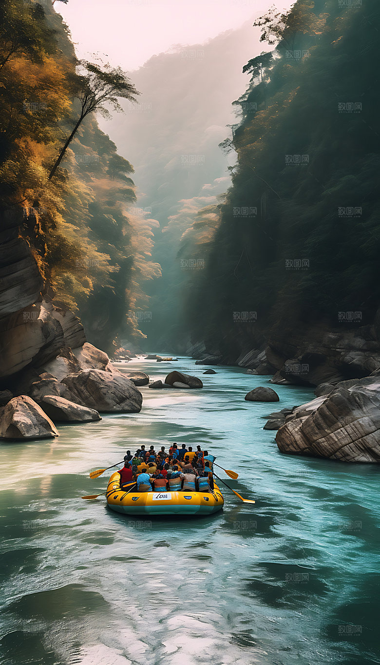 漂流水上项目游乐摄影图