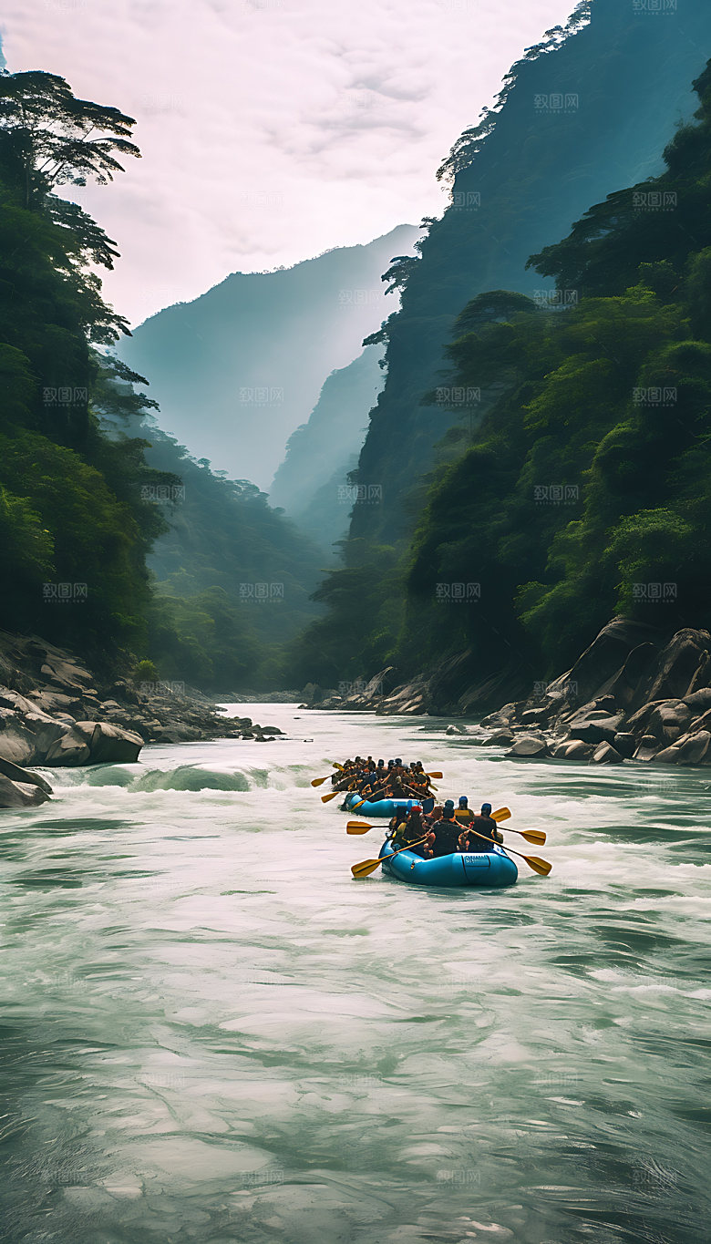 漂流游乐团建摄影图