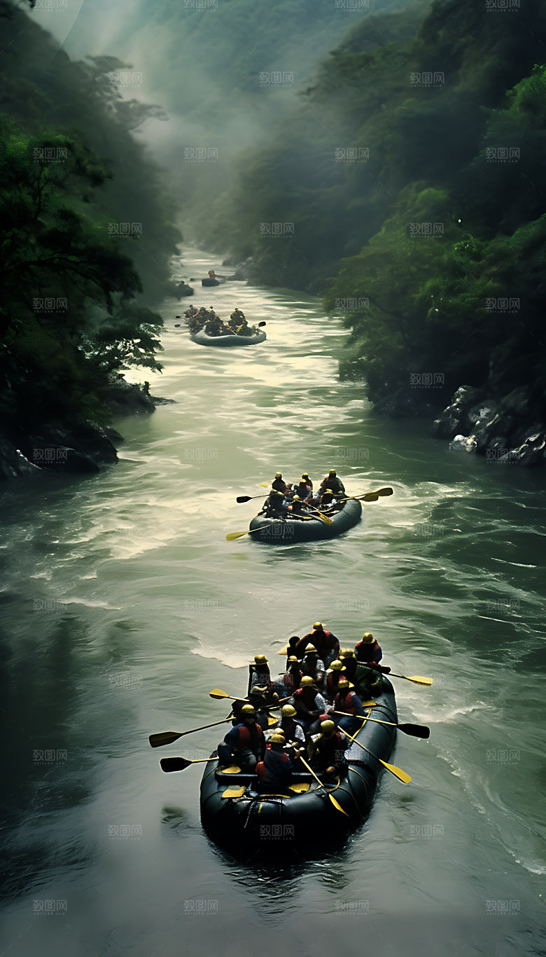 漂流水上项目团建摄影图