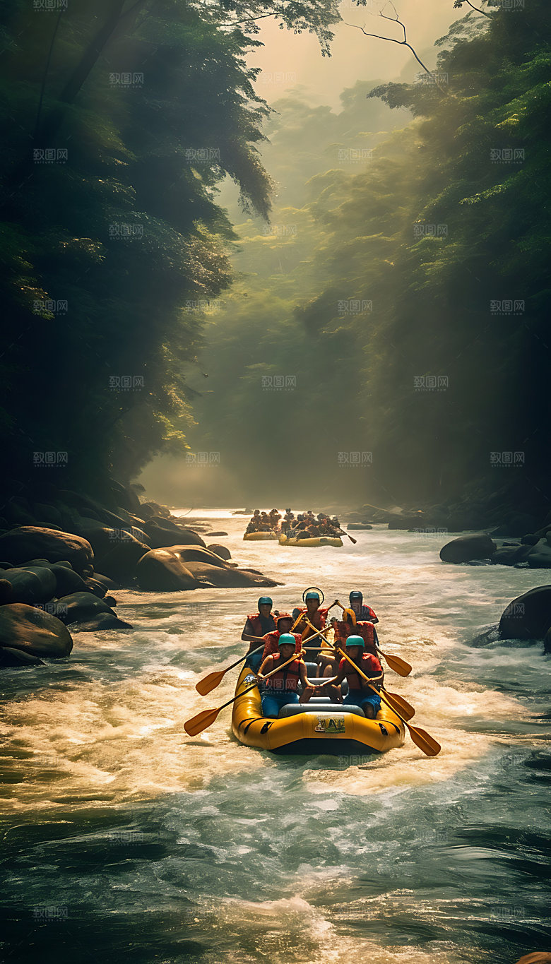漂流团建刺激摄影图