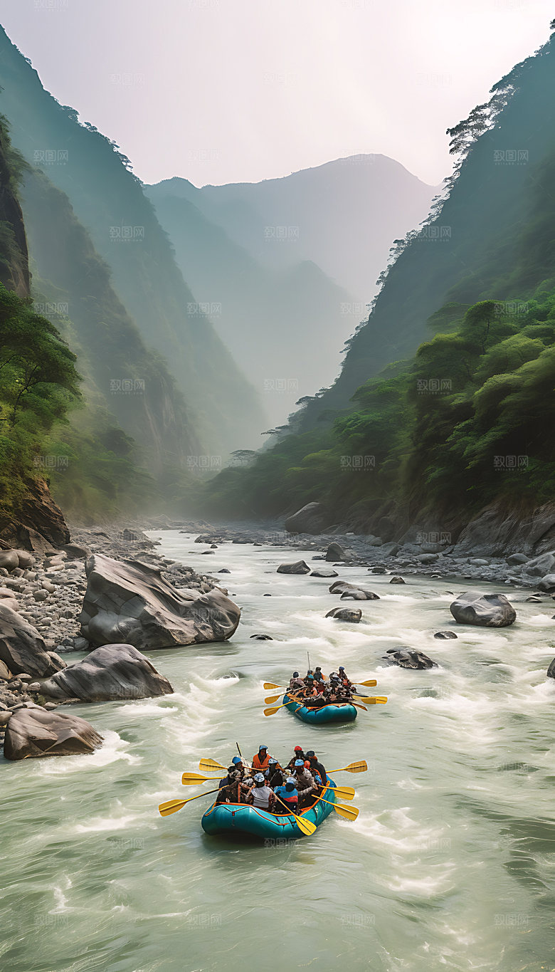 漂流刺激游乐摄影图