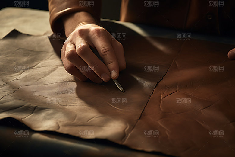 皮革制做高清匠人摄影图