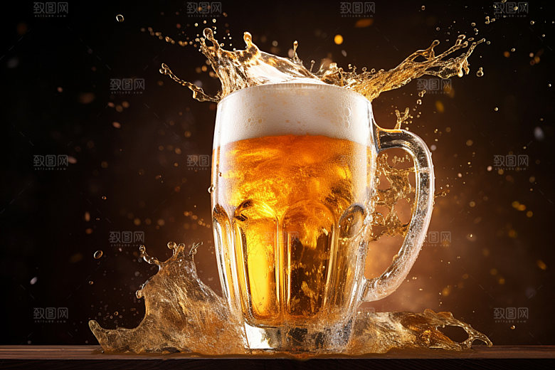 啤酒干杯冰镇摄影图