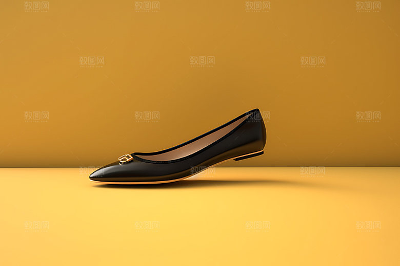 平底单鞋女士单鞋商品摄影图