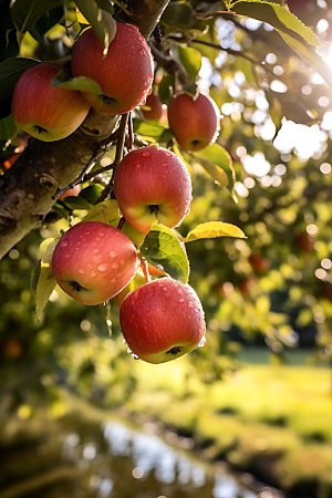 苹果果园果树高清摄影图