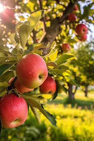 苹果果园自然苹果摄影图
