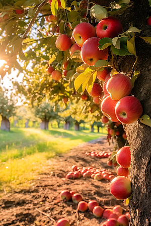 苹果果园种植园农产品摄影图