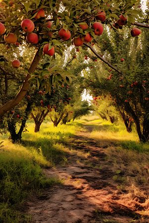 苹果果园种植园自然摄影图