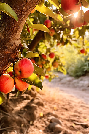苹果果园农场自然摄影图