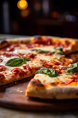披萨芝士美味摄影图
