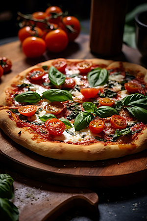 披萨主食意大利比萨饼摄影图