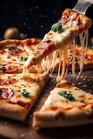 披萨意大利比萨饼主食摄影图