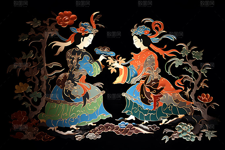 皮影戏传统戏剧灯影戏素材