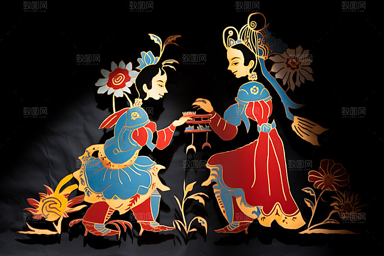 皮影戏非遗灯影戏素材