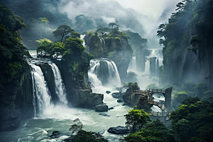 瀑布自然高清摄影图
