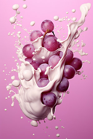 葡萄汁奶昔葡萄牛奶摄影图