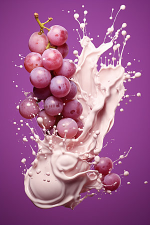 葡萄汁奶昔水果摄影图