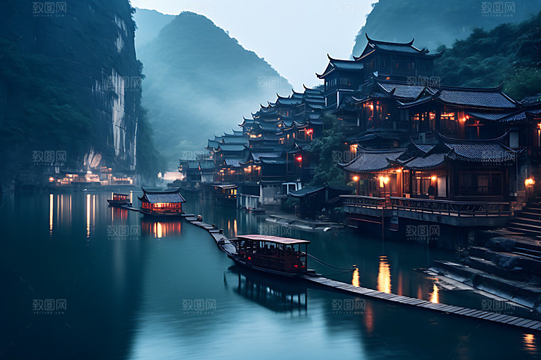 千户苗寨贵州旅游少数民族摄影图